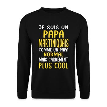 Papa Martiniquais comme un papa normal plus cool - Sweat-shirt Unisexe - noir - Devant - Alina (178cm) & Michal (187cm)