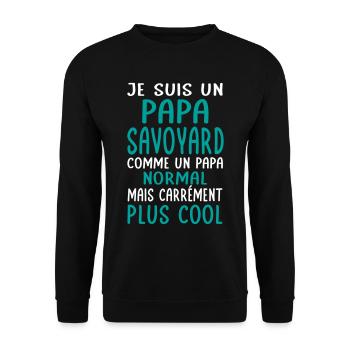Papa Savoyard comme un papa normal plus cool - Sweat-shirt Unisexe - noir - Devant - Alina (178cm) & Michal (187cm)