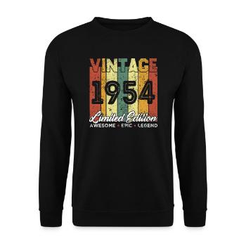 Cadeau D'anniversaire Vintage 1954 Edition limitée - Sweat-shirt Unisexe - noir - Devant - Alina (178cm) & Michal (187cm)