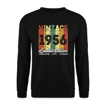 Cadeau D'anniversaire Vintage 1956 Edition limitée - Sweat-shirt Unisexe - noir - Devant - Alina (178cm) & Michal (187cm)