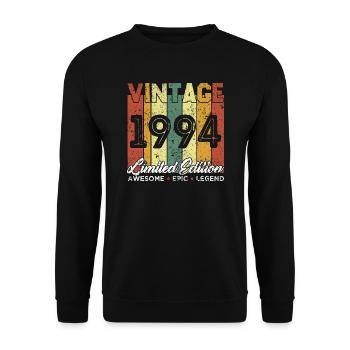 Cadeau D'anniversaire Vintage 1994 Edition limitée - Sweat-shirt Unisexe - noir - Devant - Alina (178cm) & Michal (187cm)