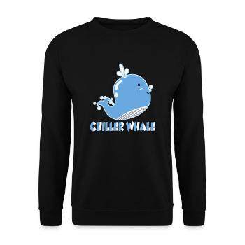 Chiller Whale - Unisex Sweatshirt - black - Front - Alina (178cm) & Michal (187cm)