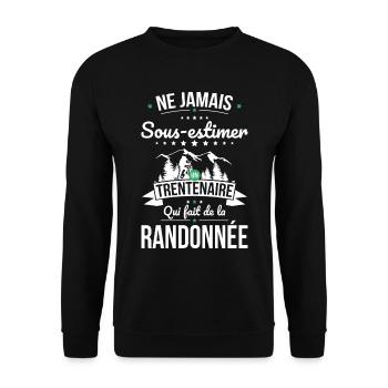 Sous-estimer trentenaire qui fait de la randonnée - Sweat-shirt Unisexe - noir - Devant - Alina (178cm) & Michal (187cm)