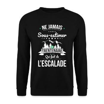 Sous-estimer trentenaire qui fait de l'escalade - Sweat-shirt Unisexe - noir - Devant - Alina (178cm) & Michal (187cm)