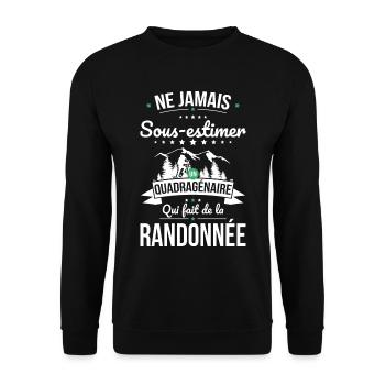 Sous-estimer quadragénaire qui fait randonnée - Sweat-shirt Unisexe - noir - Devant - Alina (178cm) & Michal (187cm)
