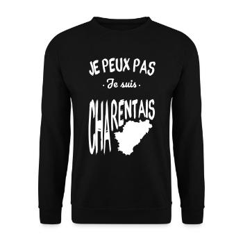Je peux pas je suis Charentais - Sweat-shirt Unisexe - noir - Devant - Alina (178cm) & Michal (187cm)