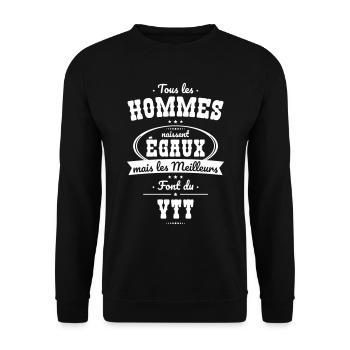 Hommes égaux les meilleurs font du VTT - Sweat-shirt Unisexe - noir - Devant - Alina (178cm) & Michal (187cm)