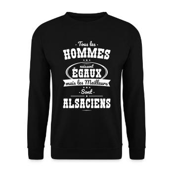 Hommes égaux les meilleurs sont Alsaciens - Sweat-shirt Unisexe - noir - Devant - Alina (178cm) & Michal (187cm)