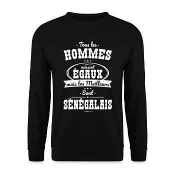 Hommes égaux les meilleurs sont Sénégalais - Sweat-shirt Unisexe - noir - Devant - Alina (178cm) & Michal (187cm)
