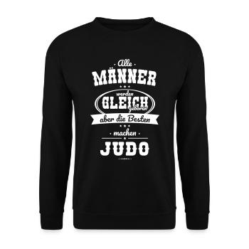 Alle Männer gleich Besten machen Judo - Unisex Pullover - Schwarz - Vorne - Alina (178cm) & Michal (187cm)