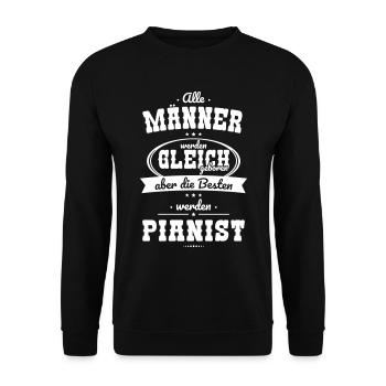 Alle Männer gleich Besten werden Pianist - Unisex Pullover - Schwarz - Vorne - Alina (178cm) & Michal (187cm)