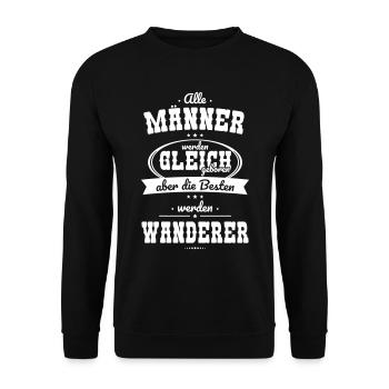 Allen Männer gleich Besten werden Wanderer - Unisex Pullover - Schwarz - Vorne - Alina (178cm) & Michal (187cm)