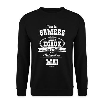 Gamers égaux meilleurs naissent en Mai - Sweat-shirt Unisexe - noir - Devant - Alina (178cm) & Michal (187cm)