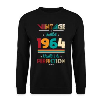 60th Anniversary - Vintage - July 1964 - Unisex Sweatshirt - black - Front - Alina (178cm) & Michal (187cm)
