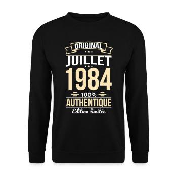 40-jähriges Jubiläum - Original - Juli 1984 - Unisex Pullover - Schwarz - Vorne - Alina (178cm) & Michal (187cm)