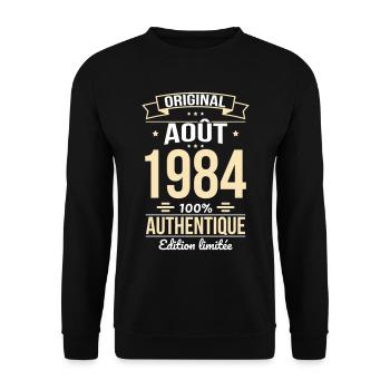 40-jähriges Jubiläum - Original - August 1984 - Unisex Pullover - Schwarz - Vorne - Alina (178cm) & Michal (187cm)