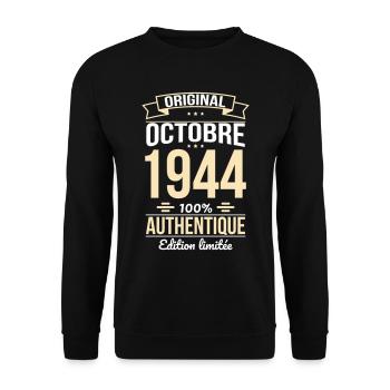 80th Anniversary - Original - October 1944 - Unisex Sweatshirt - black - Front - Alina (178cm) & Michal (187cm)