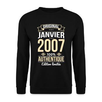 18th Birthday - Original - January 2007 - Unisex Sweatshirt - black - Front - Alina (178cm) & Michal (187cm)