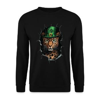 St. Patrick Leopard - Unisex Pullover - Schwarz - Vorne - Alina (178cm) & Michal (187cm)