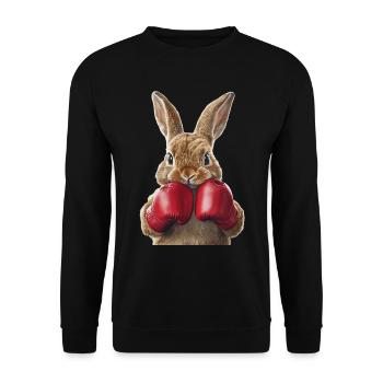 Hase - Unisex Pullover - Schwarz - Vorne - Alina (178cm) & Michal (187cm)
