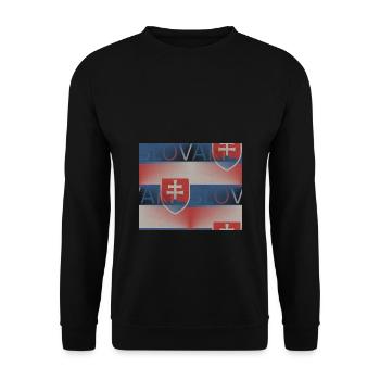 Slowakei Flagge - Kunstdesign - Unisex Pullover - Schwarz - Vorne - Alina (178cm) & Michal (187cm)