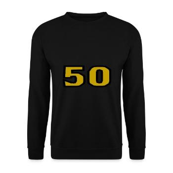 50. 50 YEARS. 50th ANNIVERSARY. 50TH ANNIVERSARY. - Unisex Sweatshirt - black - Front - Alina (178cm) & Michal (187cm)