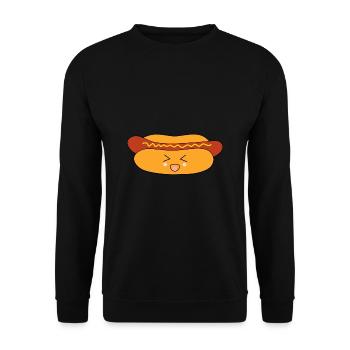 Hot dog Wurst - Unisex Pullover - Schwarz - Vorne - Alina (178cm) & Michal (187cm)