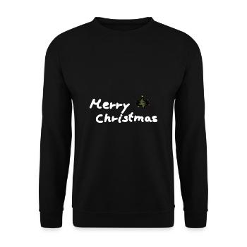 Merry Christmas Weihnachten - Unisex Sweatshirt - black - Front - Alina (178cm) & Michal (187cm)