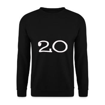 20. 20 JAHRE. 20-JÄHRIGES JUBILÄUM. 20-JÄHRIGES JUBILÄUM. - Unisex Pullover - Schwarz - Vorne - Alina (178cm) & Michal (187cm)