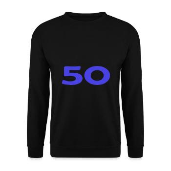50. 50 YEARS. 50th ANNIVERSARY. 50TH ANNIVERSARY. - Unisex Sweatshirt - black - Front - Alina (178cm) & Michal (187cm)