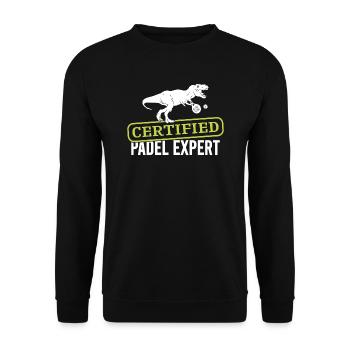 Padel Expert Motif pour les joueurs de padel tennis - Sweat-shirt Unisexe - noir - Devant - Alina (178cm) & Michal (187cm)