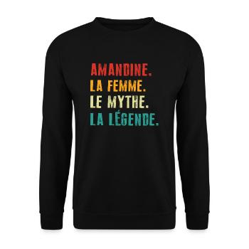 Amandine la femme le mythe la légende - Sweat-shirt Unisexe - noir - Devant - Alina (178cm) & Michal (187cm)