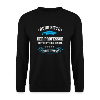 Professor Universität Prof Uniprofessor Professur - Unisex Pullover - Schwarz - Vorne - Alina (178cm) & Michal (187cm)