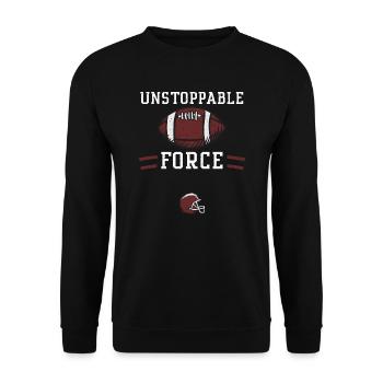 Unstoppable force - Football - Unisex Pullover - Schwarz - Vorne - Alina (178cm) & Michal (187cm)