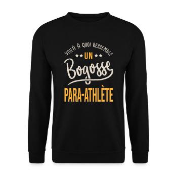 para athlète bogosse cadeau sport handicapé - Sweat-shirt Unisexe - noir - Devant - Alina (178cm) & Michal (187cm)
