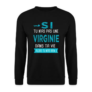 Virginie Si tu n as pas une virginie - Sweat-shirt Unisexe - noir - Devant - Alina (178cm) & Michal (187cm)