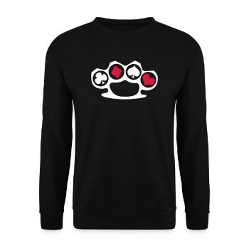 Poker Karten Cannasta Rommy Skat Hearts - Unisex Pullover - Schwarz - Vorne - Alina (178cm) & Michal (187cm)