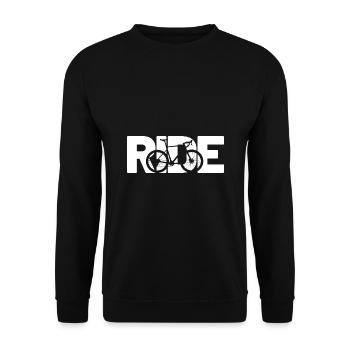 Ride Road Bike Cycling Bike Tour Cycling Shirt - Unisex Sweatshirt - black - Front - Alina (178cm) & Michal (187cm)