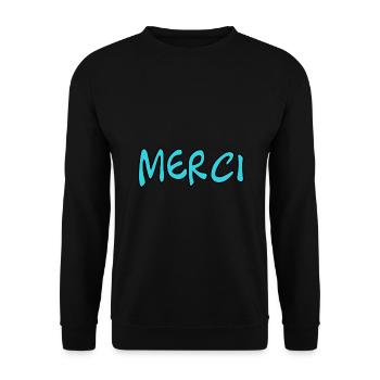 MERCI. MAÎTRESSE. MAÎTRE. MERCI MAÎTRESSE. MAITRE - Sweat-shirt Unisexe - noir - Devant - Alina (178cm) & Michal (187cm)