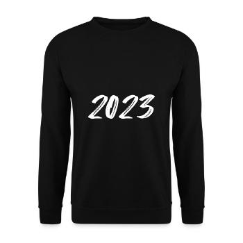 2023 white New Year's Eve - Unisex Sweatshirt - black - Front - Alina (178cm) & Michal (187cm)