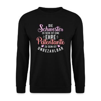 Patentante - Unisex Pullover - Schwarz - Vorne - Alina (178cm) & Michal (187cm)