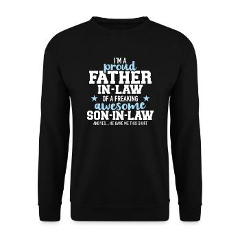 Schwiegervater - Unisex Pullover - Schwarz - Vorne - Alina (178cm) & Michal (187cm)