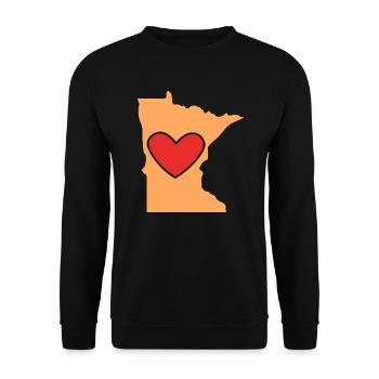 Liebe Minnesota Design für stolze Minnesotaner - Unisex Pullover - Schwarz - Vorne - Alina (178cm) & Michal (187cm)