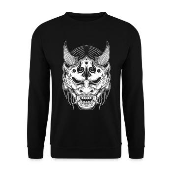 Skull Skull Horror Skeleton Halloween Metal - Unisex Sweatshirt - black - Front - Alina (178cm) & Michal (187cm)