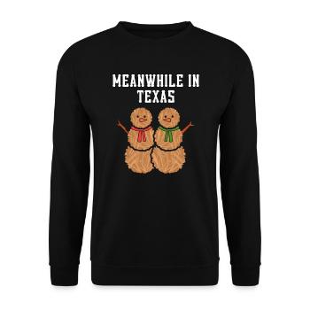 Weihnachten Winter Texas Design für stolze Texaner - Unisex Pullover - Schwarz - Vorne - Alina (178cm) & Michal (187cm)