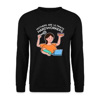 Mother's Day Hardwork Design - Unisex Sweatshirt - black - Front - Alina (178cm) & Michal (187cm)