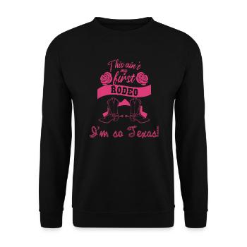 Nicht mein erstes Rodeo-Design für stolze Texaner - Unisex Pullover - Schwarz - Vorne - Alina (178cm) & Michal (187cm)