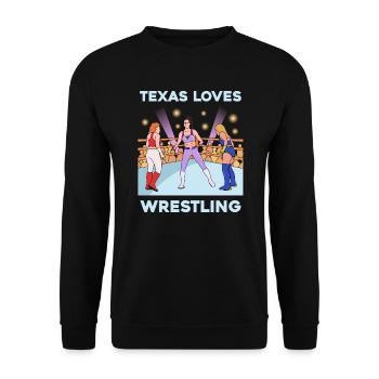Texas wrestling design for proud Texas fans - Unisex Sweatshirt - black - Front - Alina (178cm) & Michal (187cm)