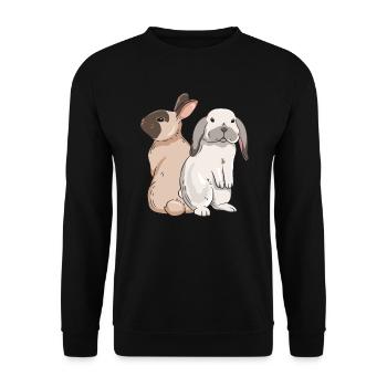 Conception de lapin mignon pour les propriétaires de lapins - Sweat-shirt Unisexe - noir - Devant - Alina (178cm) & Michal (187cm)