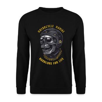 Biker Motorcycling Maniac Hardcore - Unisex Sweatshirt - black - Front - Alina (178cm) & Michal (187cm)